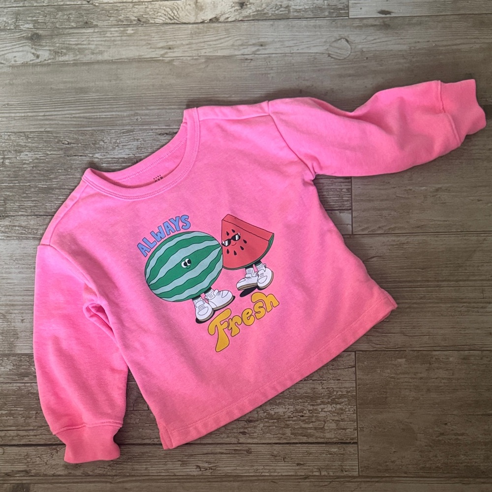 GAP Pink Kids Sweatshirt with Watermelon Graphic